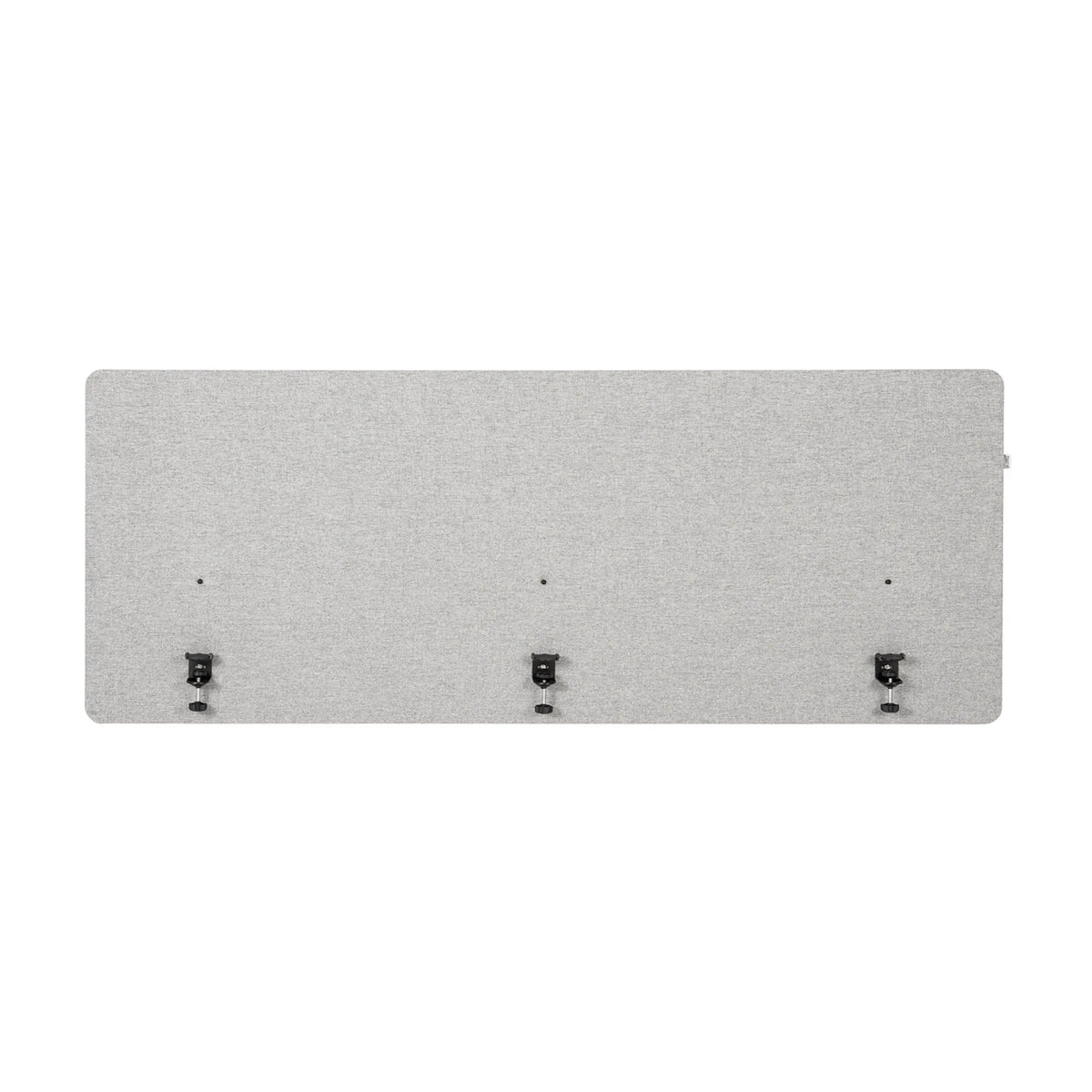 Divisorio per scrivania FLEXMIUT D 160 grigio chiaro mélange con tre clip di fissaggio di hjh OFFICE