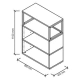 Disegno tecnico dello scaffale FlexWall di 1100 x 800 mm di hjh OFFICE PRO