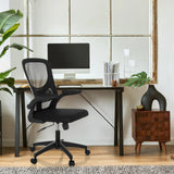 Sedia Home Office BELIO nera con schienale in rete e rotelle di hjh OFFICE