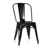 Sedia bistro nera VANTAGGIO COMFORT con struttura in metallo e schienale alto di hjh OFFICE – vista a 360° (vista frontale 20°)