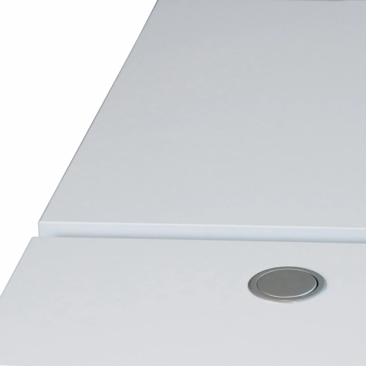 Silberfarbene Abdeckkappe des Steckdosentowers ELDO601 aus Aluminium von hjh OFFICE PRO