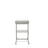 Scrivania in piedi grigia WORKSTATION con ripiano e quattro ruote di hjh OFFICE – vista a 360° (vista frontale 0°)