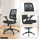 Sedia Home Office Malio in nero con schienale in rete e base regolabile in altezza di hjh OFFICE (immagine generata dall’IA)