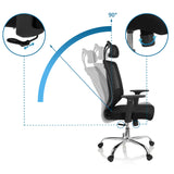 Schienale regolabile con inclinazione a 90 gradi della Sedia Home Office ZH 200 di hjh OFFICE