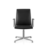 Sedia visitatore nera AMBASSADO V con braccioli e base a stella lucida di hjh OFFICE – vista a 360° (vista frontale 0°)