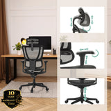 Poggiatesta, braccioli e altezza del sedile regolabili della poltrona di lusso ERGOHUMAN SLIM ECO M GEN2 di hjh OFFICE