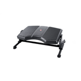 Poggiapiedi nero PODI II con superfici rigate e struttura in metallo di hjh OFFICE – vista a 360° (vista frontale 0°)