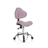 Sedia girevole per bambini KIDDY GTI-3 rosa con base lucida e cinque rotelle di hjh OFFICE – vista a 360° (vista frontale a tre quarti 40°)
