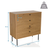 Disegno tecnico della Cassettiera LINNO K con dimensioni 80 x 40 cm e un'altezza di 85 cm di hjh LIVING