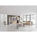 Scrivania regolabile in altezza XTRA XB 19 GC in rovere rustico, dimensioni 180 x 80 cm di hjh OFFICE PRO