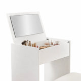 Geöffneter Schminktisch Glamdesk in Weiß mit integriertem Spiegel und Makeup-Aufbewahrung von hjh LIVING