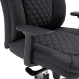 Bracciolo e imbottitura in ecopelle trapuntata della sedia girevole XXL Pullmann Gen2 in nero di hjh OFFICE