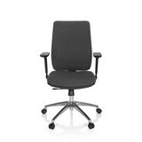 Sedia da ufficio professionale INTEGRIO I grigio scuro con braccioli e base a cinque ruote di hjh OFFICE – vista a 360° (vista frontale 0°)