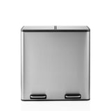 Cestini Clean 13 S argentati con due scomparti e pedali di hjh OFFICE – vista a 360° (vista frontale 0°)