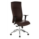Dunkelbrauner Luxus-Chefsessel MURANO 20 mit Armlehnen und Fußkreuz mit fünf Rollen von hjh OFFICE – 360-Grad-Ansicht (schräge Frontansicht 40°)