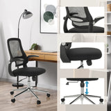 Sedia Home Office MIKO B ECO in nero con schienale in rete, altezza seduta regolabile e rotelle di hjh OFFICE