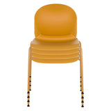 Sedie a quattro gambe impilabili T36 VI in giallo con piedini neri di hjh OFFICE