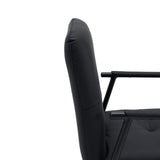 Schienale e bracciolo in ecopelle nera della sedia imbottita Lifea Flex di hjh LIVING