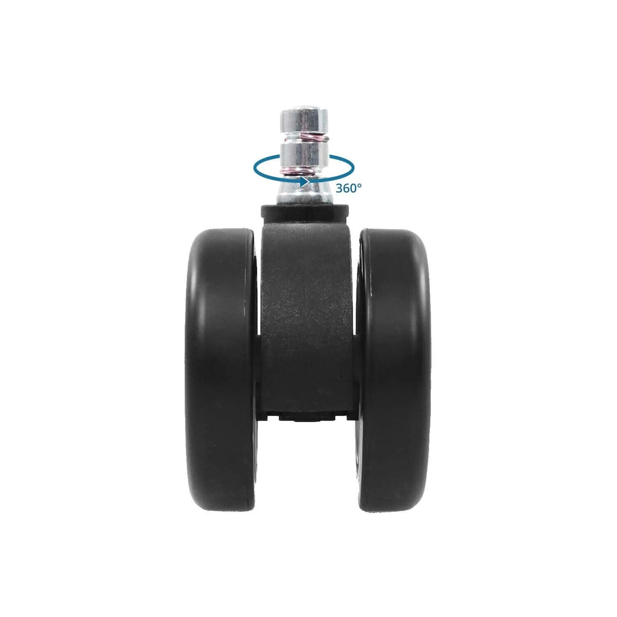 Giunto girevole a 360 gradi delle rotelle per sedia 5x ROLO COLOR 60 11mm/60mm in nero per pavimenti duri di hjh OFFICE