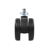 Giunto girevole a 360 gradi delle rotelle per sedia 5x ROLO COLOR 60 11mm/60mm in nero per pavimenti duri di hjh OFFICE
