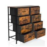 Cassettiera RAGALA LIGHT in rovere affumicato con otto cassetti e struttura in metallo nero di hjh LIVING