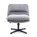 Poltrona Lounge Criss-Cross 20 grigio scuro con imbottitura e base a stella nera di hjh LIVING – vista a 360° (vista frontale 0°)