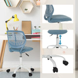 Sedia girevole per bambini KID QW blu con pistone a gas per la regolazione dell'altezza e ruote sulla base di hjh OFFICE