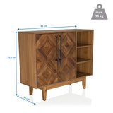 Disegno tecnico della Cassettiera SANTJAGO WOOD L con 95 × 79,5 cm e una portata di 55 kg di hjh LIVING