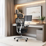 Poltrona di lusso ERGOHUMAN ULTRA F GEN2 con schienale in rete e braccioli in un moderno ufficio in casa di hjh OFFICE
