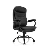 Sedia girevole RELAX XXL B nera in ecopelle con base a stella e cinque rotelle di hjh OFFICE – vista a 360° (vista frontale a tre quarti 40°)