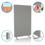 Parete divisoria FLEXMIUT STAND grigio chiaro con piedini e superficie spillabile per l'assorbimento acustico di hjh OFFICE
