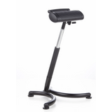 Ausilio per la posizione eretta TOP WORK 30 nero con seduta imbottita e base a quattro razze di hjh OFFICE – vista a 360° (vista frontale a tre quarti 40°)