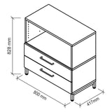Disegno tecnico della madia FlexWall di 800 × 417 mm di hjh OFFICE PRO