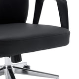 Seduta e bracciolo della Poltrona professionale VELVET ECO in nero con struttura cromata di hjh OFFICE