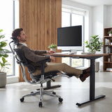 Poltrona di lusso ERGOHUMAN PLUS LEGPRO GEN2 con schienale in rete in nero di hjh OFFICE (immagine generata dall’IA)