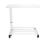 Scrivania in piedi bianca STAND II con gamba regolabile in altezza e base con ruote di hjh OFFICE – vista a 360° (vista frontale 0°)