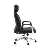 Poltrona professionale VELVET ECO in nero con base cromata e ruote per moquette di hjh OFFICE