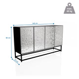 Disegno tecnico della Cassettiera METALLIO con dimensioni 140 × 80 cm e portata di 60 kg di hjh LIVING