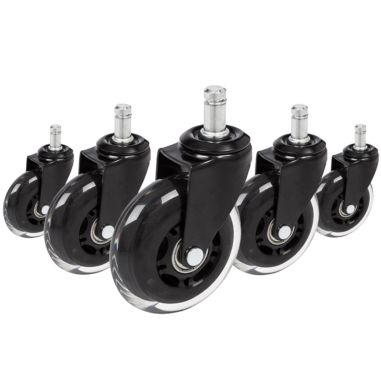 5x ROLO SKATE ST 11mm/75mm Pavimenti duri - Rotelle per Sedia 