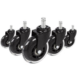 5x ROLO SKATE ST 11mm/75mm Pavimenti duri - Rotelle per Sedia 