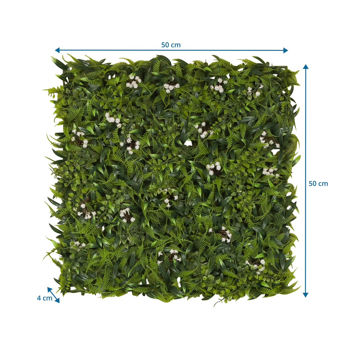 Disegno dimensionale del Pannello vegetale MORE GREEN I con 50 × 50 cm di hjh OFFICE