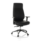 Poltrona professionale VITORO ECO nera con braccioli e base a cinque ruote di hjh OFFICE – vista a 360° (vista frontale 15°)