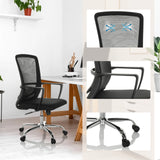 Sedia Home Office STAR-TEC S in nero con schienale in rete, braccioli e base a stella di hjh OFFICE