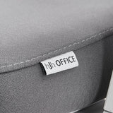 Etichetta del marchio sul rivestimento in tessuto grigio della sedia da ufficio professionale Ergomy WF 2 di hjh OFFICE