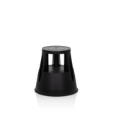 Sgabello TIO-M I nero con superficie circolare e base conica di hjh OFFICE – vista a 360° (vista frontale 0°)