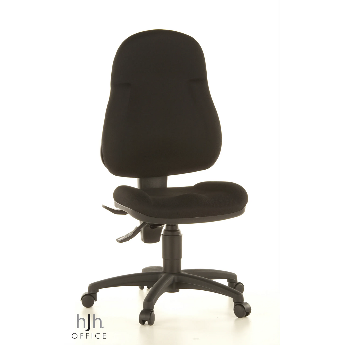 Sedia Home Office WELLPOINT 10 nera con base a stella e cinque rotelle di Topstar – vista a 360° (vista frontale 20°)