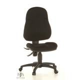Sedia Home Office WELLPOINT 10 nera con base a stella e cinque rotelle di Topstar – vista a 360° (vista frontale 20°)