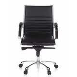 Poltrona professionale PARMA 10 nera con cuciture trasversali e base lucida a cinque ruote di hjh OFFICE – vista a 360° (vista frontale 0°)