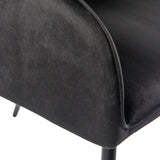 Rivestimento in velluto nero sul bracciolo della Sedia per sala da pranzo CHARVELLE di hjh LIVING