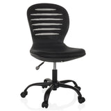 Sedia Home Office CASLA nera con schienale in rete e base a cinque ruote di hjh OFFICE – vista a 360° (vista frontale 15°)